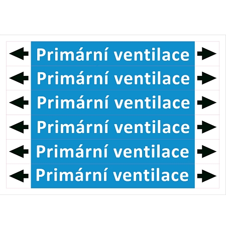 Značení potrubí ISO 20560, primární ventilace